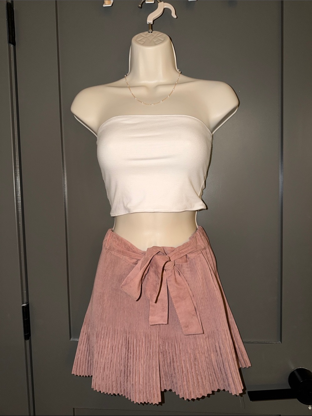 ZARA Pink Tie-Waist Skirt